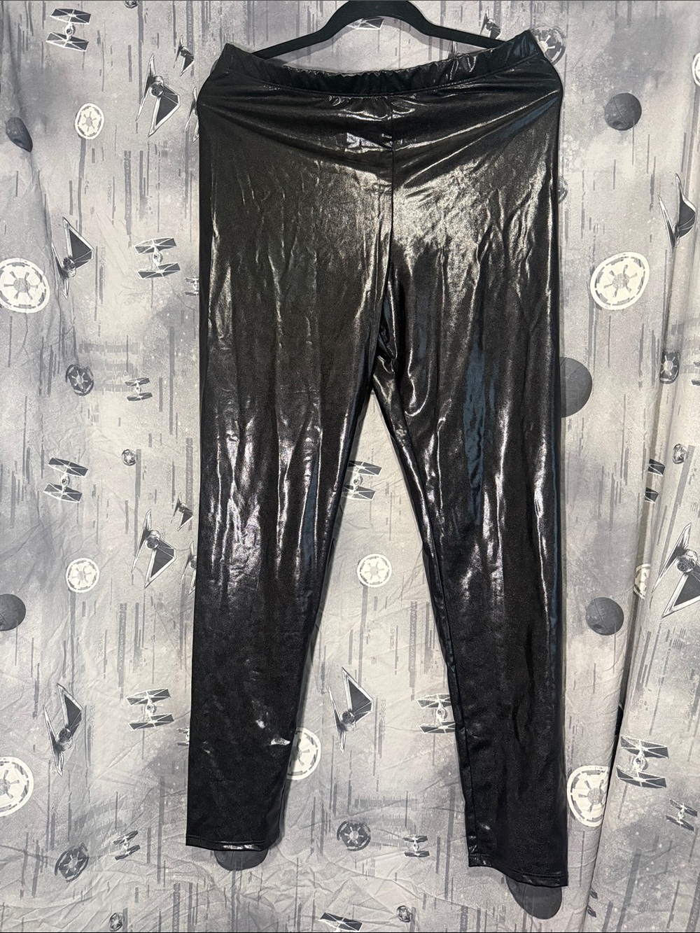 NWT MIDNIGHT HOUR WET LOOK VINYL LEGGINGS SZ XL